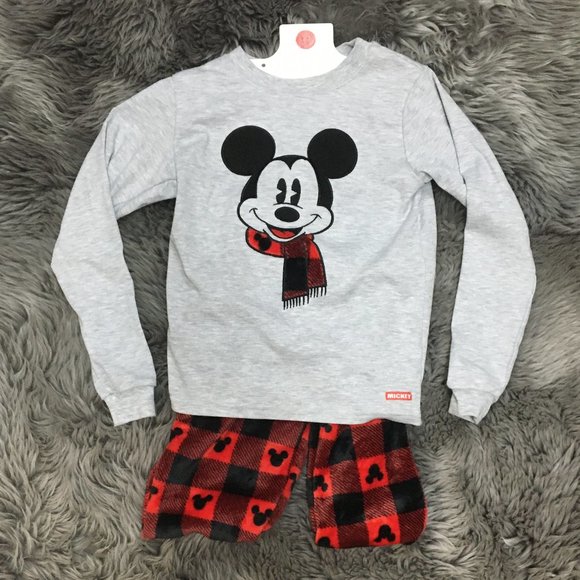 Disney | Boy's Micky Mouse Pajama Set | Size M (7/8) | 2 Pieces | Grey & Red